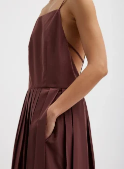 Online Tibi Italian Sporty Nylon Overall Dress Cinnamon