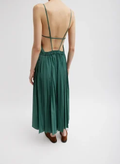 Sale Tibi Italian Sporty Nylon Overall Dress Dark Hunter Green