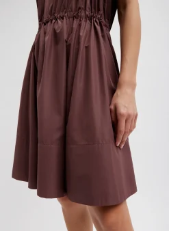 New Tibi Italian Sporty Nylon Short Tank Dress Cinnamon