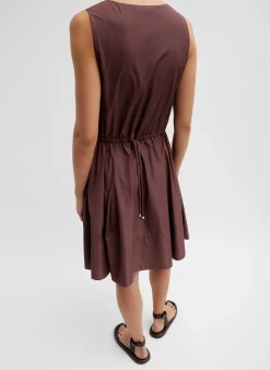 New Tibi Italian Sporty Nylon Short Tank Dress Cinnamon