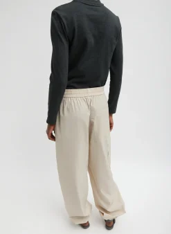 Outlet Tibi Italian Sporty Nylon Wide Leg Pull On Pant Ash