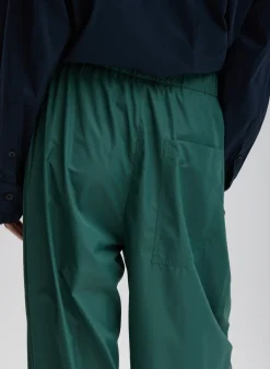 Clearance Tibi Italian Sporty Nylon Winslow Pant Dark Hunter Green