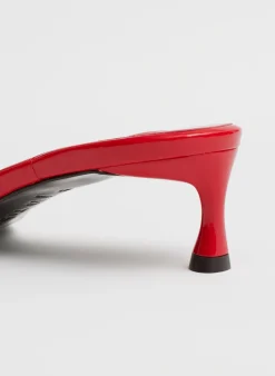 Tibi Jim Naplack Sandal Cherry Red