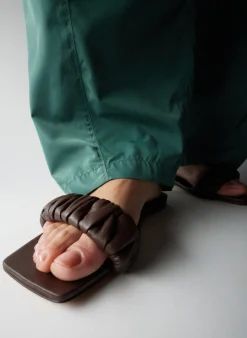 Best Tibi Jordan Nappa Sandal Brown
