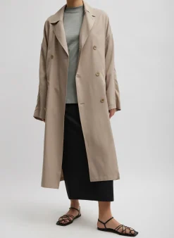 Discount Tibi Lancaster Trench Stone