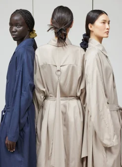 Discount Tibi Lancaster Trench Navy