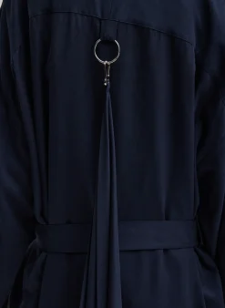Discount Tibi Lancaster Trench Navy