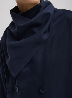Discount Tibi Lancaster Trench Navy