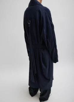 Discount Tibi Lancaster Trench Navy