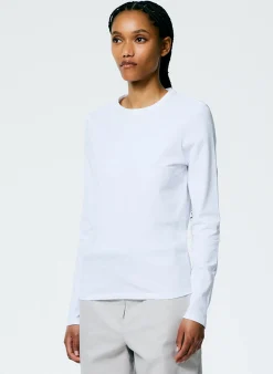 Sale Tibi Long Sleeve Fitted T-Shirt White