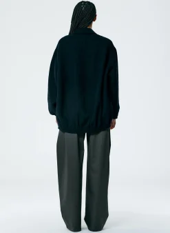 Outlet Tibi Luxe Wool Angora Oversized Bomber Navy