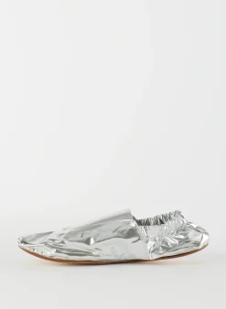 Clearance Tibi Metallic Mikhail Flat Silver
