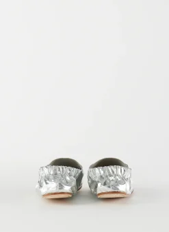 Clearance Tibi Metallic Mikhail Flat Silver