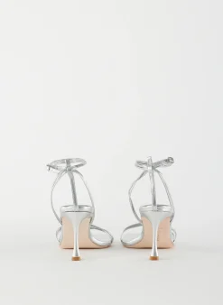 Hot Tibi Metallic Nappa Guy Sandal Silver