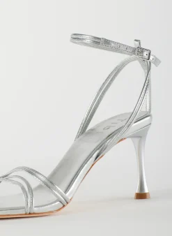 Hot Tibi Metallic Nappa Guy Sandal Silver