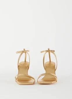 Online Tibi Metallic Nappa Guy Sandal Gold