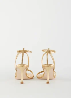 Online Tibi Metallic Nappa Guy Sandal Gold