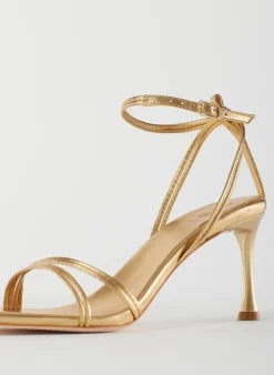 Online Tibi Metallic Nappa Guy Sandal Gold