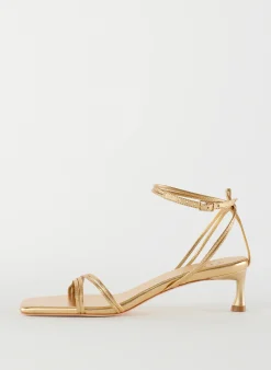Clearance Tibi Metallic Nappa Harper Sandal Gold