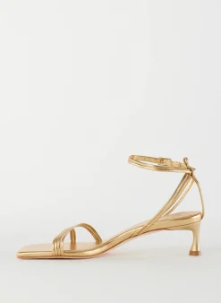 Clearance Tibi Metallic Nappa Harper Sandal Gold