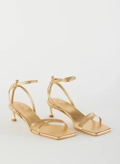 Clearance Tibi Metallic Nappa Harper Sandal Gold