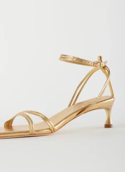 Clearance Tibi Metallic Nappa Harper Sandal Gold