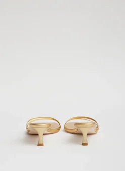 Clearance Tibi Metallic Nappa Jim Sandal Gold