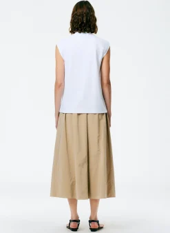 Discount Tibi Mock Neck Sleeveless T-Shirt White