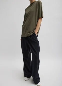 Clearance Tibi Mock Neck Unisex T-Shirt Dune