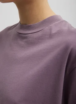 Online Tibi Mock Neck Unisex T-Shirt Plum-Ish
