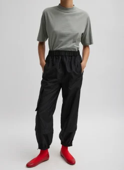 Outlet Tibi Mock Neck Unisex T-Shirt Pumice Grey