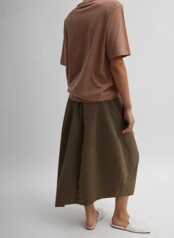 Outlet Tibi Mock Neck Unisex T-Shirt Butterscotch
