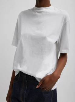 Hot Tibi Mock Neck Unisex T-Shirt White