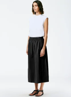 Clearance Tibi Nylon Pull On Full Skirt Black