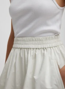 Outlet Tibi Nylon Pull On Full Skirt White
