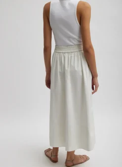 Outlet Tibi Nylon Pull On Full Skirt White