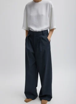 Online Tibi Oliver Cotton Stretch Tricotine Stella Pant Slate Blue