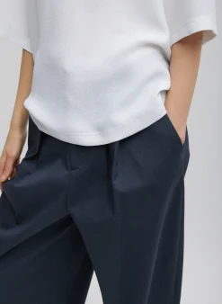 Online Tibi Oliver Cotton Stretch Tricotine Stella Pant Slate Blue