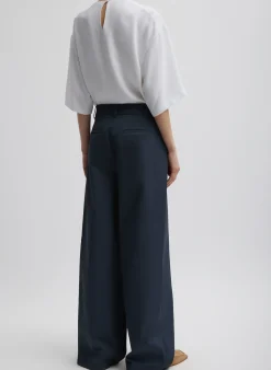 Online Tibi Oliver Cotton Stretch Tricotine Stella Pant Slate Blue