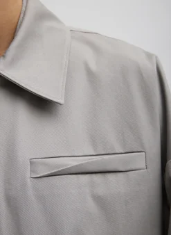 Sale Tibi Oliver Cotton Stretch Tricotine Bomber Grey Moon