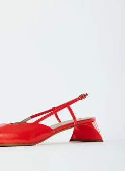 Sale Tibi Patent Leather Oscar Slingback Red