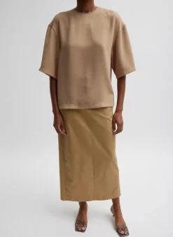 Tibi Pebble Sable Easy T-Shirt Granola