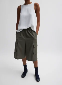 Discount Tibi Pebble Sable Square Neck Cross Back Tank White