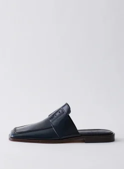 Outlet Tibi Pedro Slide Square Toe Loafer Navy