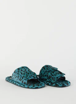 Tibi Pony Hair Calf Print Beryen Sandal Baby Blue