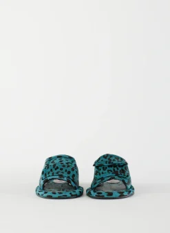 Tibi Pony Hair Calf Print Beryen Sandal Baby Blue