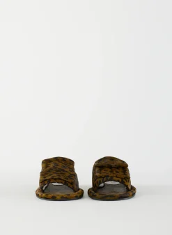 Sale Tibi Pony Hair Calf Print Beryen Sandal Olive Green