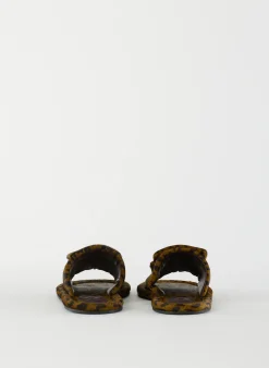 Sale Tibi Pony Hair Calf Print Beryen Sandal Olive Green
