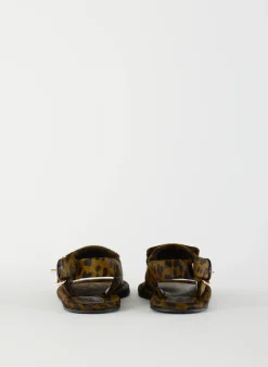 Discount Tibi Pony Hair Calf Print Slingback Beryen Sandal Olive Green