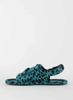 Clearance Tibi Pony Hair Calf Print Slingback Beryen Sandal Baby Blue